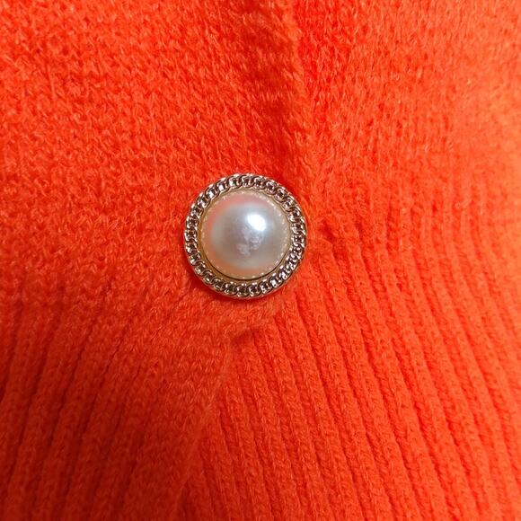 Single Button Sweater Cardigan Orange Size L - Picture 4 of 5